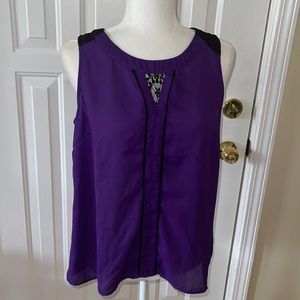 EUC 41 Hawthorn purple with black lace Large (10-12) sleeveless tops
